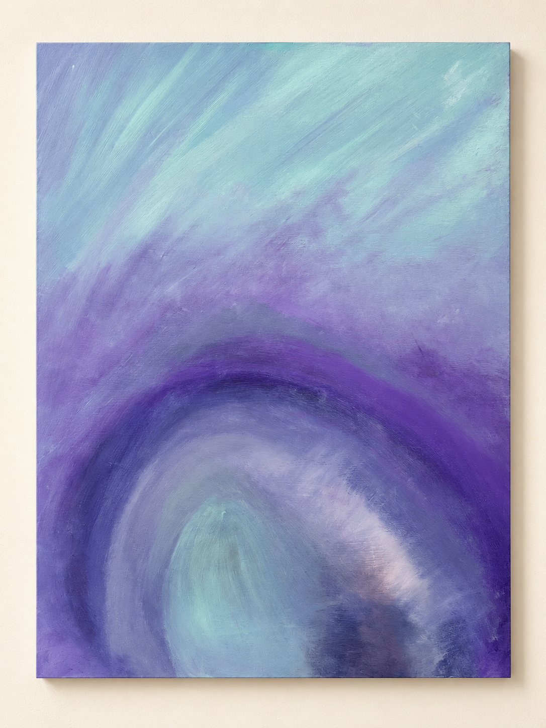 Original lavender, indigo, and teal abstract painting by Stacie S.